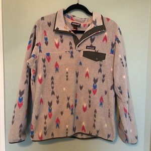 Patagonia Synchilla Snap-T Fleece Arrow Pullover Sweater Long Sleeve Gray Size M